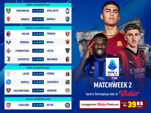 live streaming dan jadwal Serie A matchweek 2