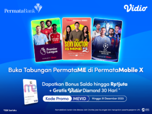 Buka Tabungan PermataME, Dapatkan Saldo Awal Rp 1.000.000 & Paket Vidio Diamond 30 Hari!