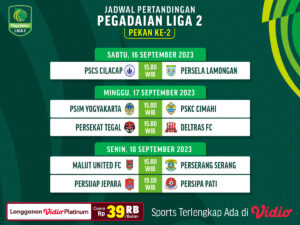 jadwal pegadaian liga 2 pekan 2
