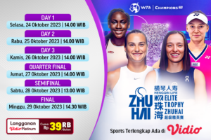 Jadwal dan Link Streaming WTA Elite Trophy Zhuhai 2023