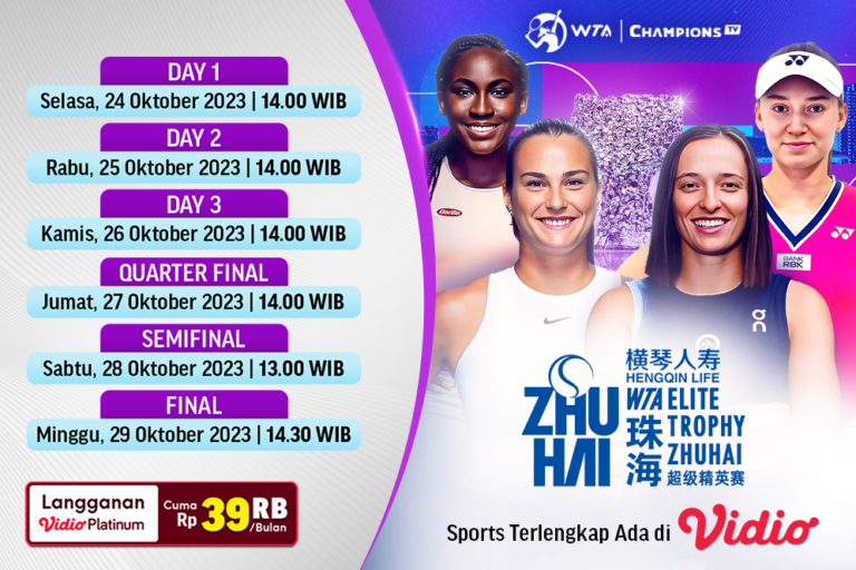 Jadwal dan Link Streaming WTA Elite Trophy Zhuhai 2023