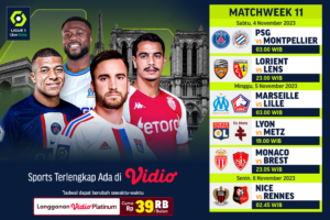 Jadwal dan link streaming Liga Prancis /. Ligue 1 musim 2023/2024 di Vidio