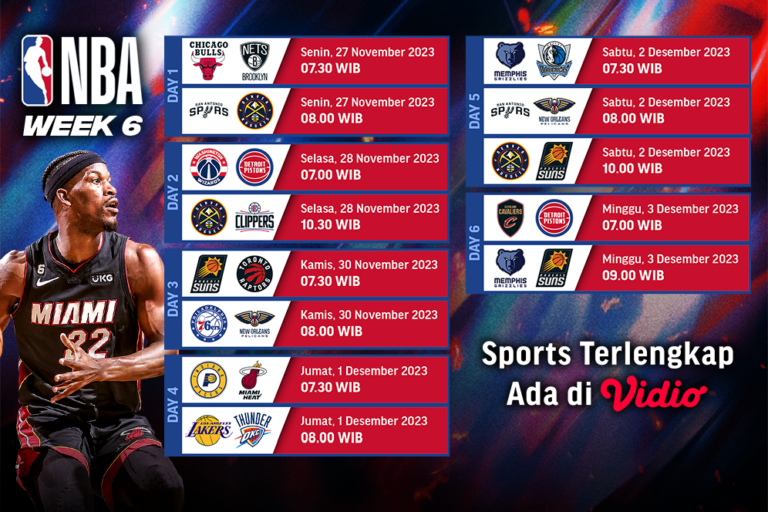 Jadwal dan link streaming NBA Week 6 di Vidio