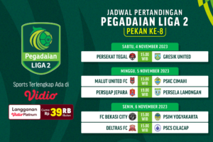 Jadwal dan link streaming Pegadian Liga 2