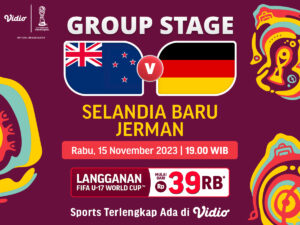 Jadwal dan link streaming Selandia Baru vs Jerman, Piala Dunia U-17 2023 di Vidio