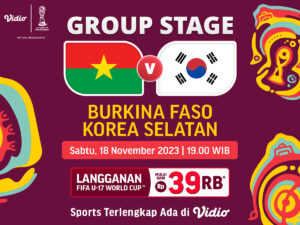 Jadwal dan Link Streaming Burkina Faso vs Korea Selatan, Sabtu (18/11/2023). Piala Dunia U-17 2023