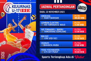 Jadwal dan Link Streaminng Kejurnas Voli U-17 2023 di Vidio