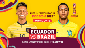 Jadwal dan link streaming Ekuador vs Brasil, Senin (20/11/2023). Piala Dunia U-17 2023