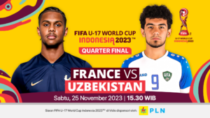 Jadwal link streaming Prancis vs Uzbekistan pada Jumat (25/11/2023), pukul 15.30 WIB. Saksikan Piala Dunia U-17 2023 di Vidio