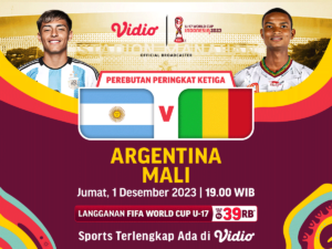 Argentina vs Mali: Jadwal dan Link Streaming. Perebutan juara 3 Piala Dunia u-17 2023. Saksikan di Vidio!
