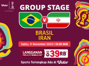 Jadwal link streaming Brasil vs Iran, Piala Dunia U-17 2023, Selasa 11 November 2023.