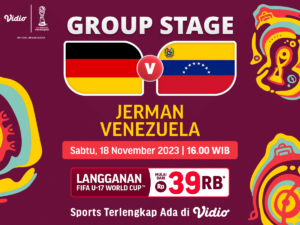 Jadwal dan Link Streaming Jerman vs Venezuela, Jumat (18/11/2023). Piala Dunia U-17