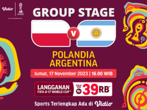 Jadwal dan link streaming Polandia vs Argentina, Jumat (17/11/2023). Piala Dunia U-17 di Vidio