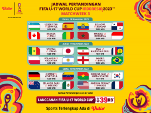 Jadwal dan Link Streaming Piala Dunia U-17 2023 Matchday 3