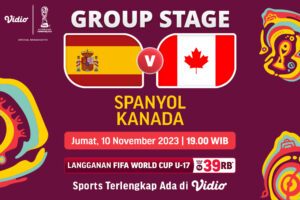 Jadwal link streaming Spanyol vs Kanada, 10 November 2023. Piala Dunia U-17 di Vidio