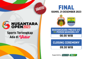 Final Nusantara Open Football 2023, Kamis (21/12/2023) di Vidio