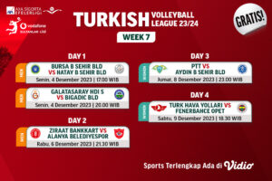 Jadwal Turkish Volleyball League Week 7 di Vidio