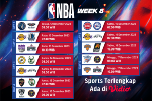 NBA Pekan-8, 12-17 Desember 2023. Saksikan di Vidio!