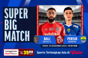 Link streaming Bali United vs Persib, Senin (18/12/2023) di Vidio