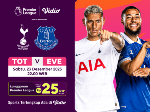 Link streaming Tottenham vs Everton, Sabtu (23/12/2023) di Vidio