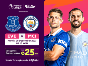 Link streaming Everton vs Man City, Kamis (28/12/2023). Liga Inggris 2023/2024 di Vidio