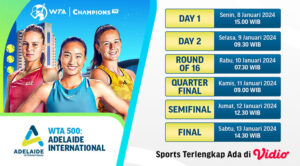 Jadwal link streaming WTA 500 Adelaide International 2024