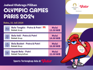 Jadwal Olahraga Pilihan Paris 2024 hari ini, 31 Juli
