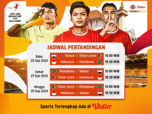 Jadwal AFC U20 Asian Cup Qualifiers di Vidio