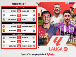Live Streaming La Liga Matchweek 7 di Vidio Akhir Pekan Ini