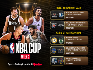 Jadwal dan link siaran langsung NBA Cup Matchweek 2