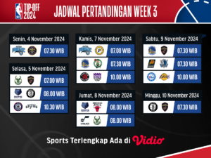 Jadwal dan live streaming NBA Season matchweek 3