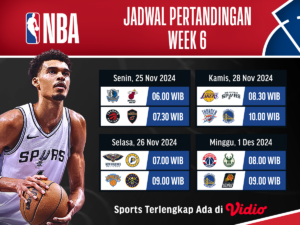jadwal dan siaran langsung NBA Season matchweek 6