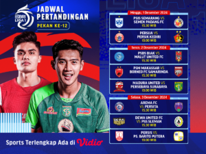 jadwal dan siaran langsung bri liga 1 pekan 12