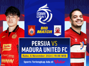 Siaran langsung BRI Liga 1 Persija vs Madura United