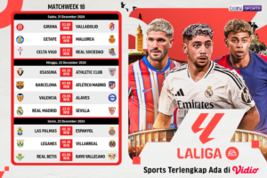 jadwal dan siaran langsung liga spanyol matchweek 18