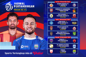 jadwal siaran langsung bri liga 1 pekan 17