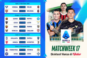 jadwal live streaming serie a matchweek 17