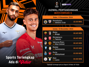 Jadwal dan siaran langsung liga europa matchweek 6
