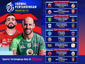 jadwal dan siaran langsung bri liga 1 pekan 14, pekan penuh big match