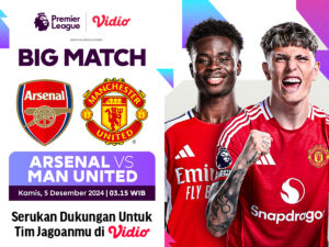 link siaran langsung arsenal vs manchester united liga inggris