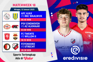 jadwal live streaming eredivisie matchweek 18