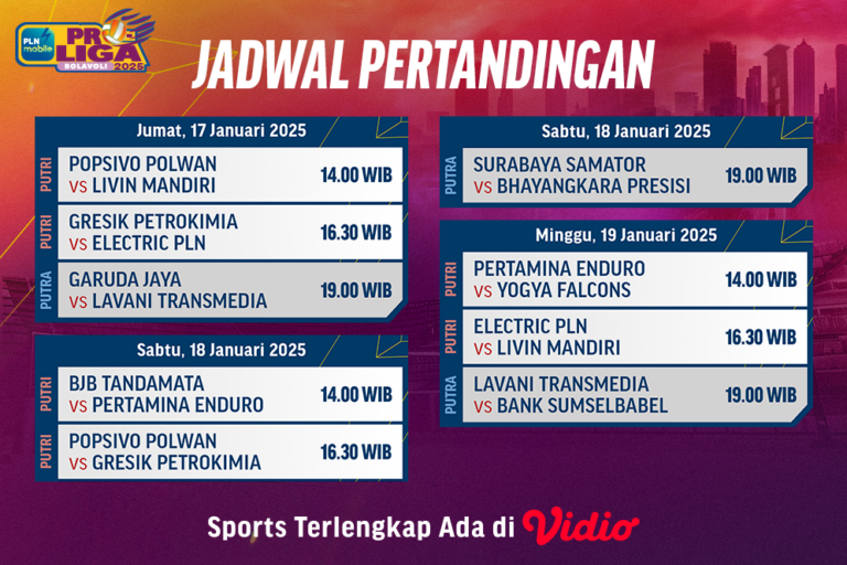jadwal live streaming proliga 2025 matchweek 3