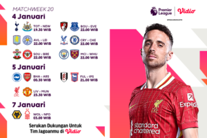 jadwal siaran langsung liga inggris matchweek 20