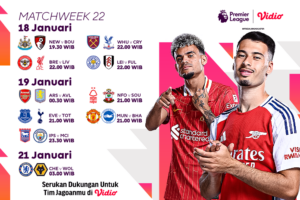 jadwal siaran langsung liga inggris matchweek 22