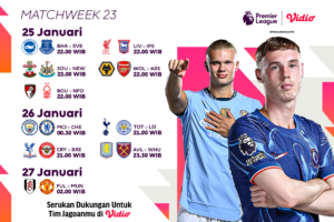 jadwal siaran langsung liga inggris matchweek 23
