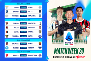 jadwal siaran langsung liga italia matchweek 20