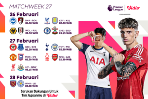 jadwal siaran langsung liga inggris matchweek 27