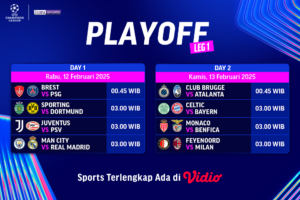 jadwal live streaming playoff liga champions pekan ini