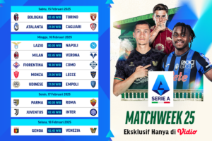 jadwal siaran langsung liga italia matchweek 25