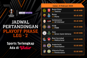Jadwal live streaming playoff liga europa leg kedua